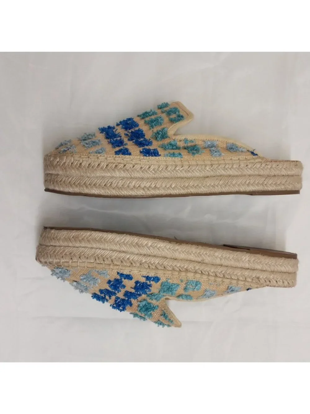 Treasure & Bond Woven Espadrille Mules Sz 10M Beige Slip-On Flats